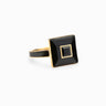 Awe Inspired Vault 14K Yellow Gold Vermeil / 6 Black Onyx Aura Ring