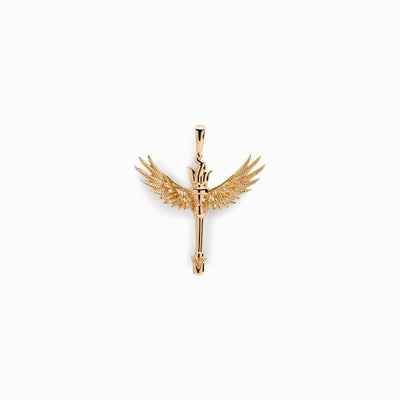 Awe Inspired Vault 14K Yellow Gold Vermeil / Large Winged Torch Amulet