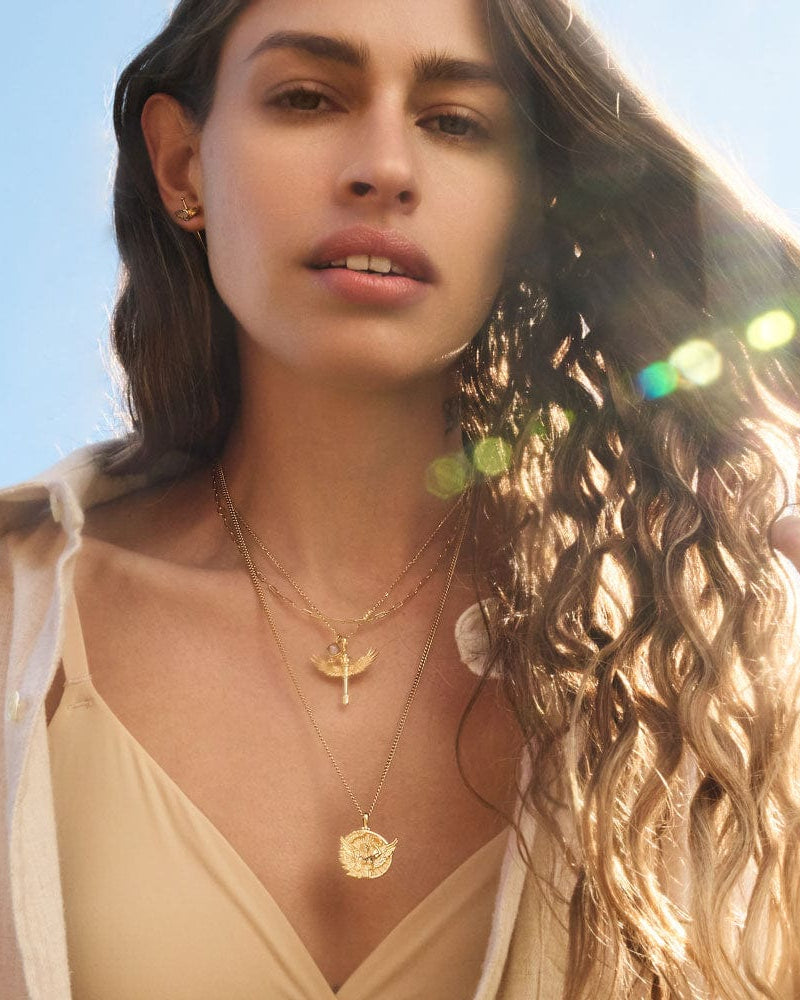 Awe Inspired Vault 14K Yellow Gold Vermeil / Large Winged Torch Amulet