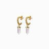 Awe Inspired Vault 14K Yellow Gold Vermeil / Pair Crystal Quartz Huggies