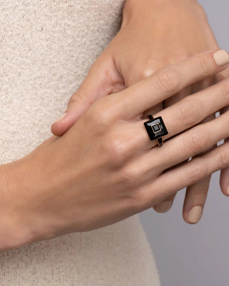 Awe Inspired Vault Black Onyx Aura Ring