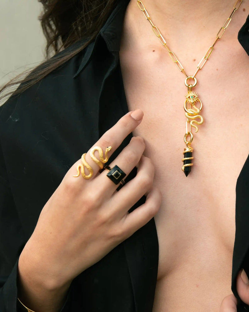 Awe Inspired Vault Black Onyx Aura Ring