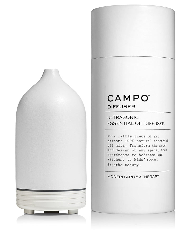 Campo Aromatherapy White Ceramic Ultrasonic Essential Oil Diffuser by Campo