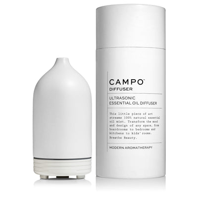 Campo Aromatherapy White Ceramic Ultrasonic Essential Oil Diffuser by Campo