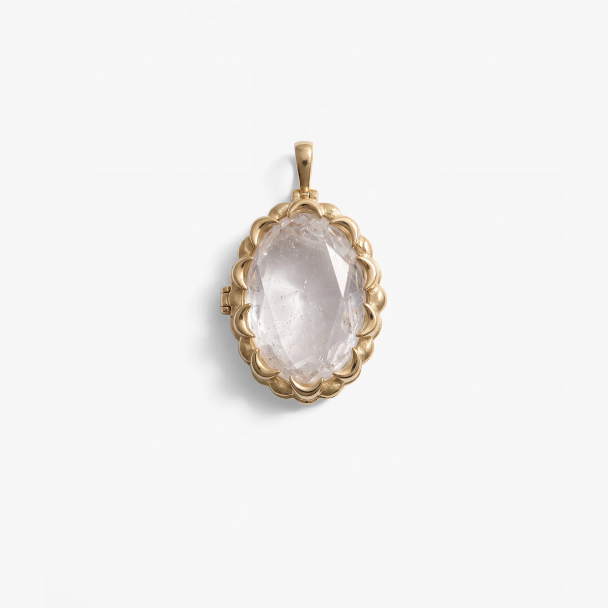 Awe Inspired Pendants Clear Quartz / 14K Gold Vermeil Oracle Locket