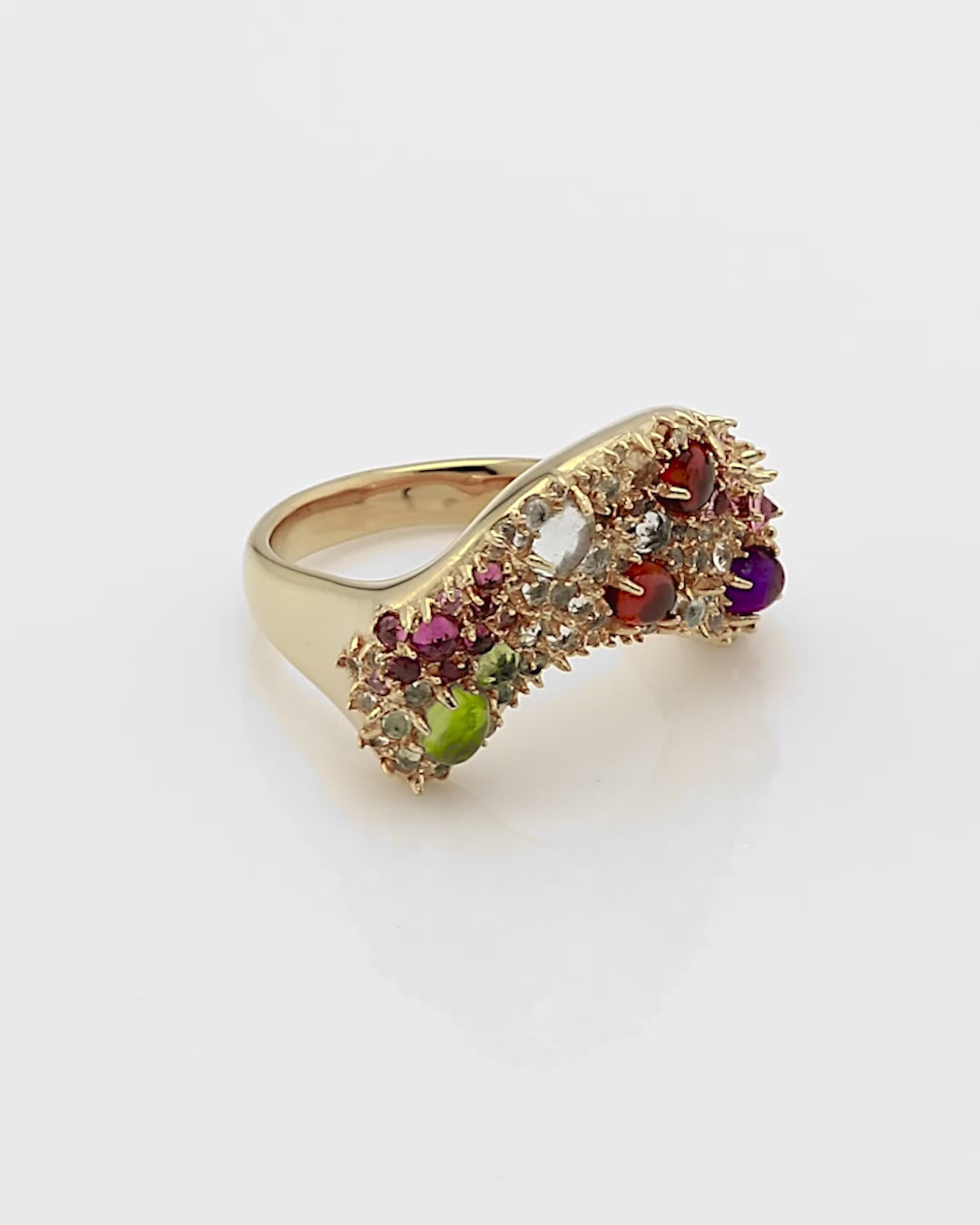 Awe Inspired Rings Encrusted Wavy Ring