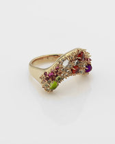 Encrusted Wavy Ring