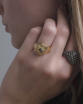 Gemstone Shield Defense Ring