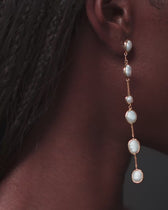 Molten Pearl Linear Statement Earrings
