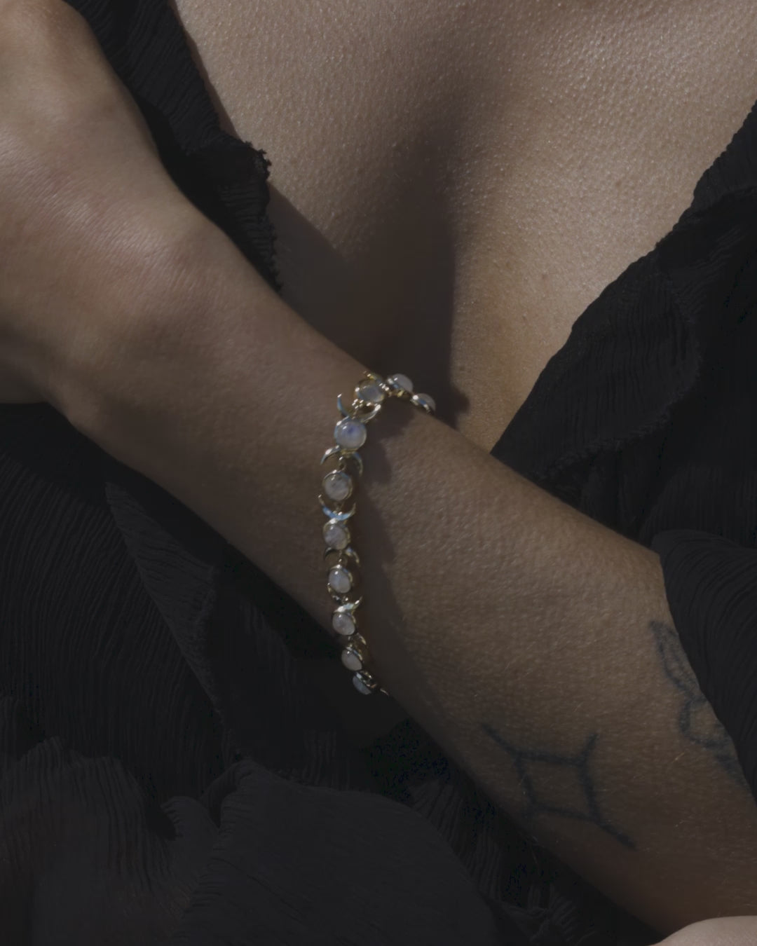 Triple Moon Tennis Bracelet