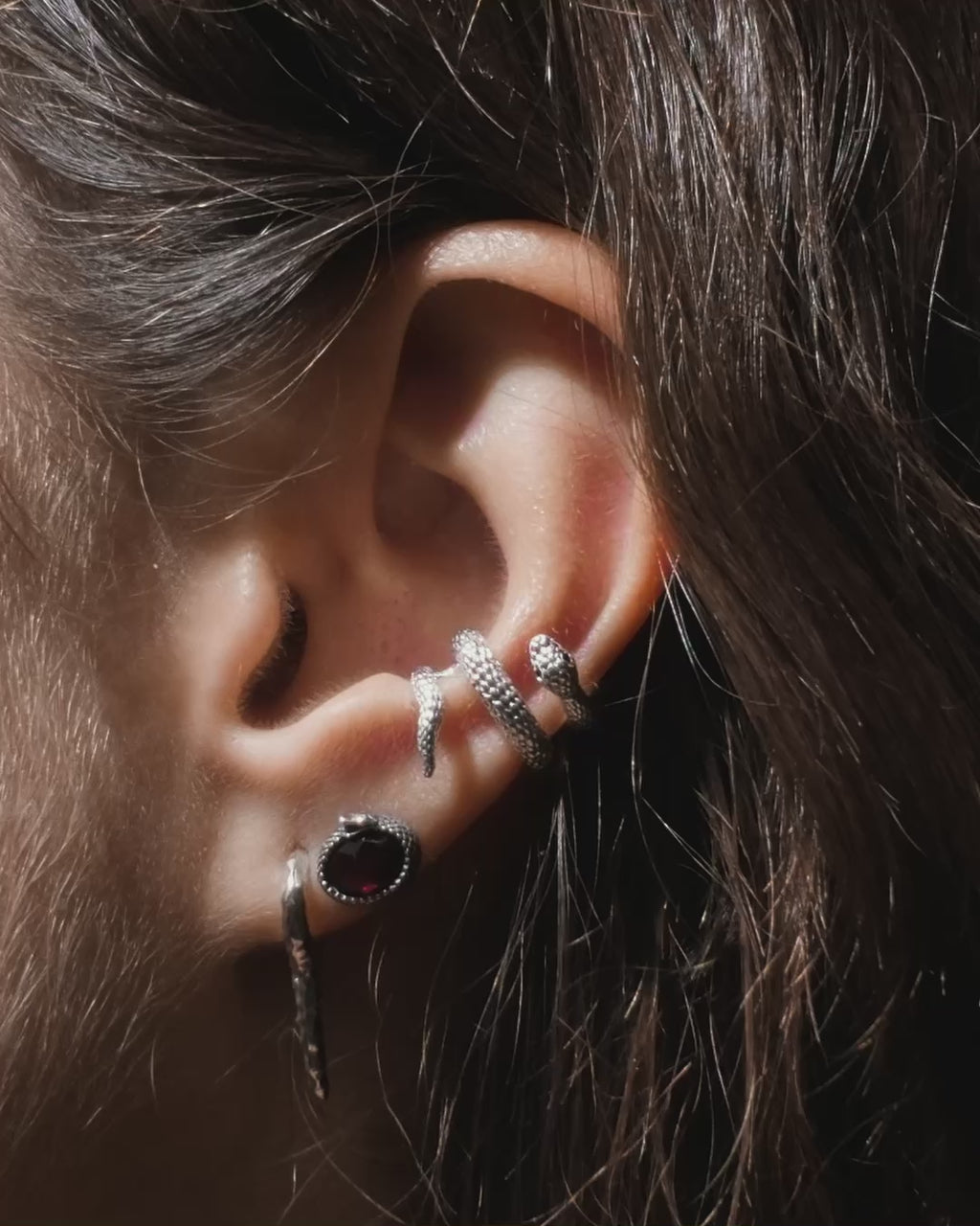 Ouroboros Gemstone Studs