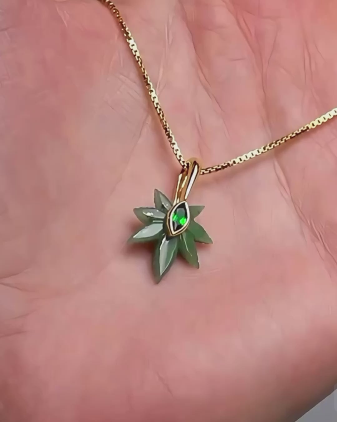 Jade & Emerald Plant Wisdom Pendant