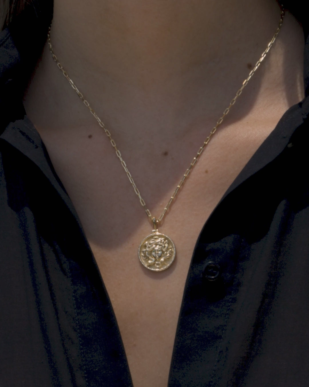 Awe Inspired Pendants Emerald Eye Medusa Pendant