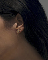 White Topaz Orchid Studs