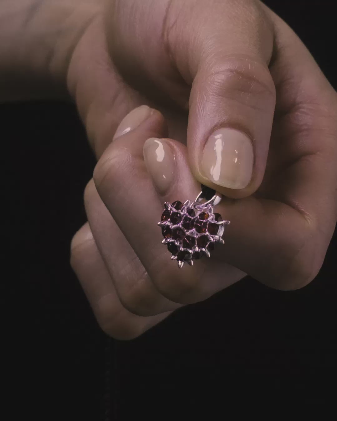 Gemstone Spiked Heart Locket Necklace