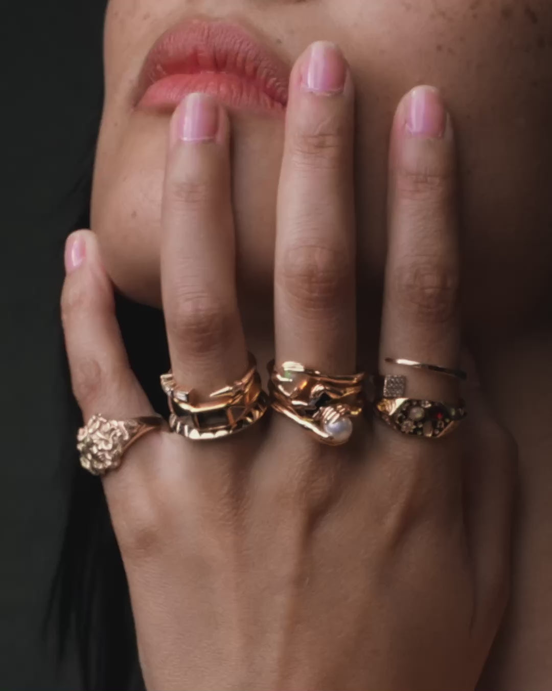 Hands of Fate Gemstone Rings