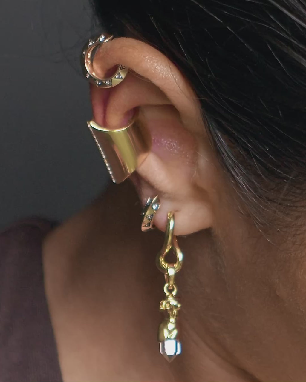 Sapphire Shield Ear Cuff
