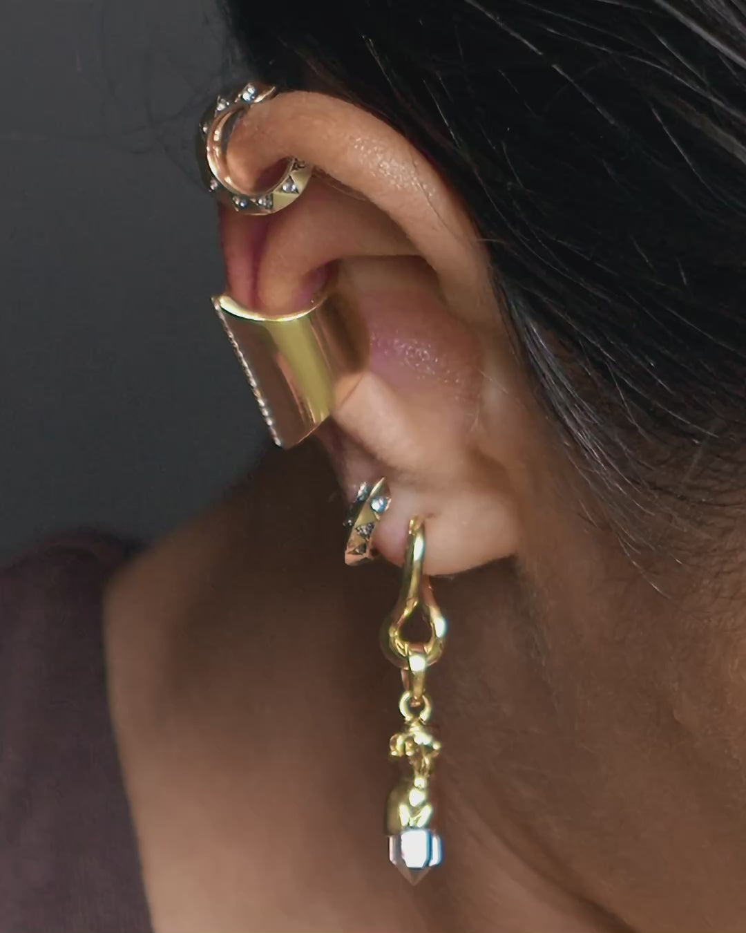 Sapphire Shield Ear Cuff