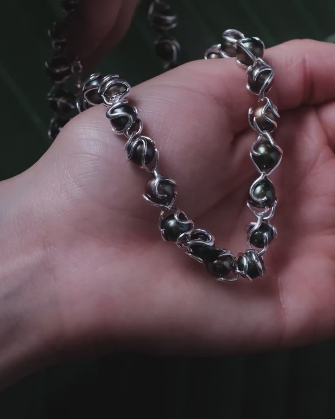 Damselfly Caged Pearl Necklace