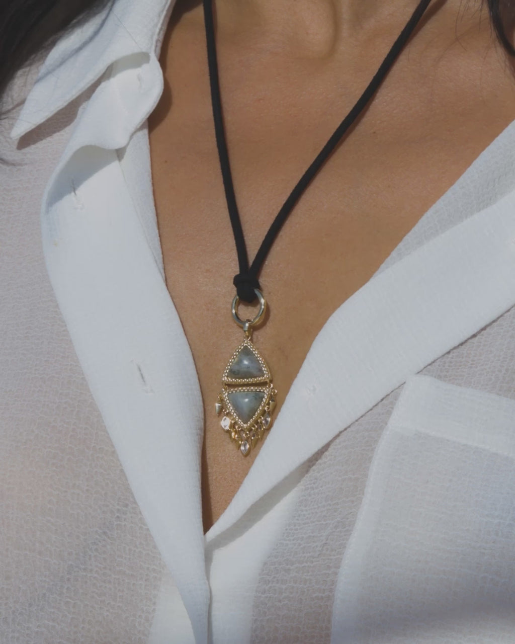 Suede Cord Charm Collector Necklace