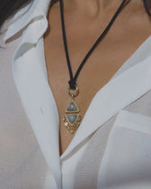 Suede Cord Charm Collector Necklace