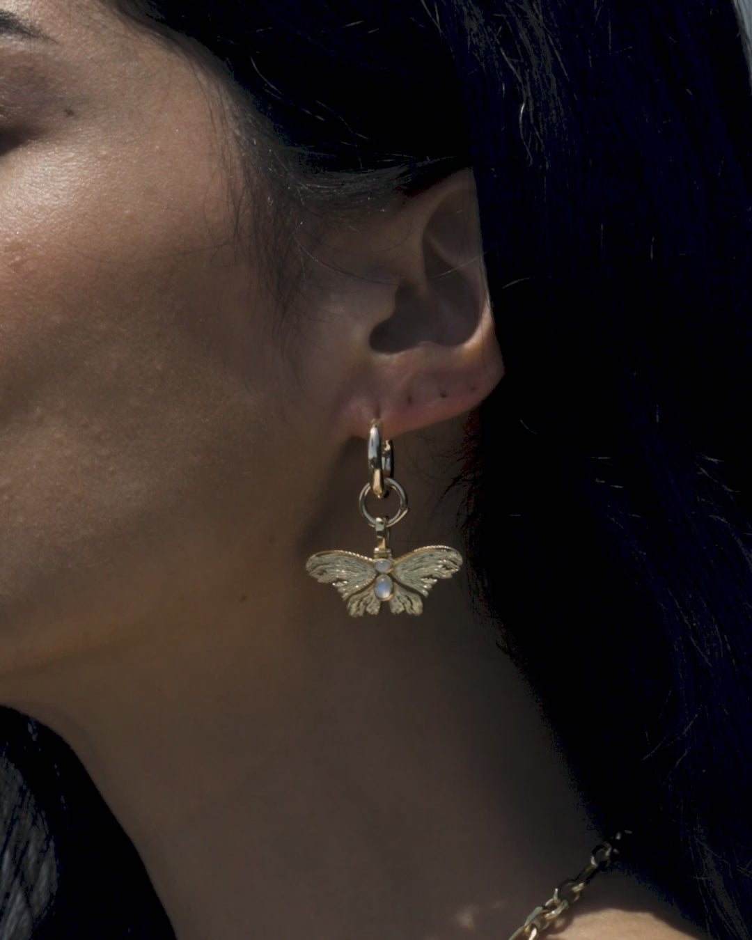 Moonstone Moth Pendant