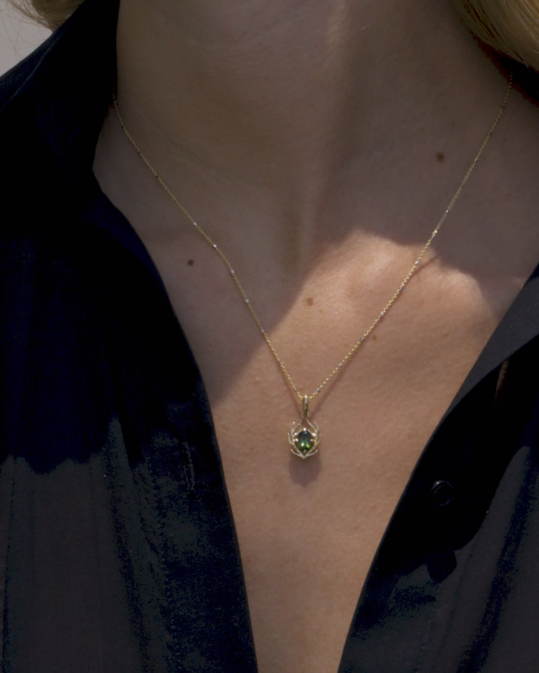 Tourmaline Stag Necklace