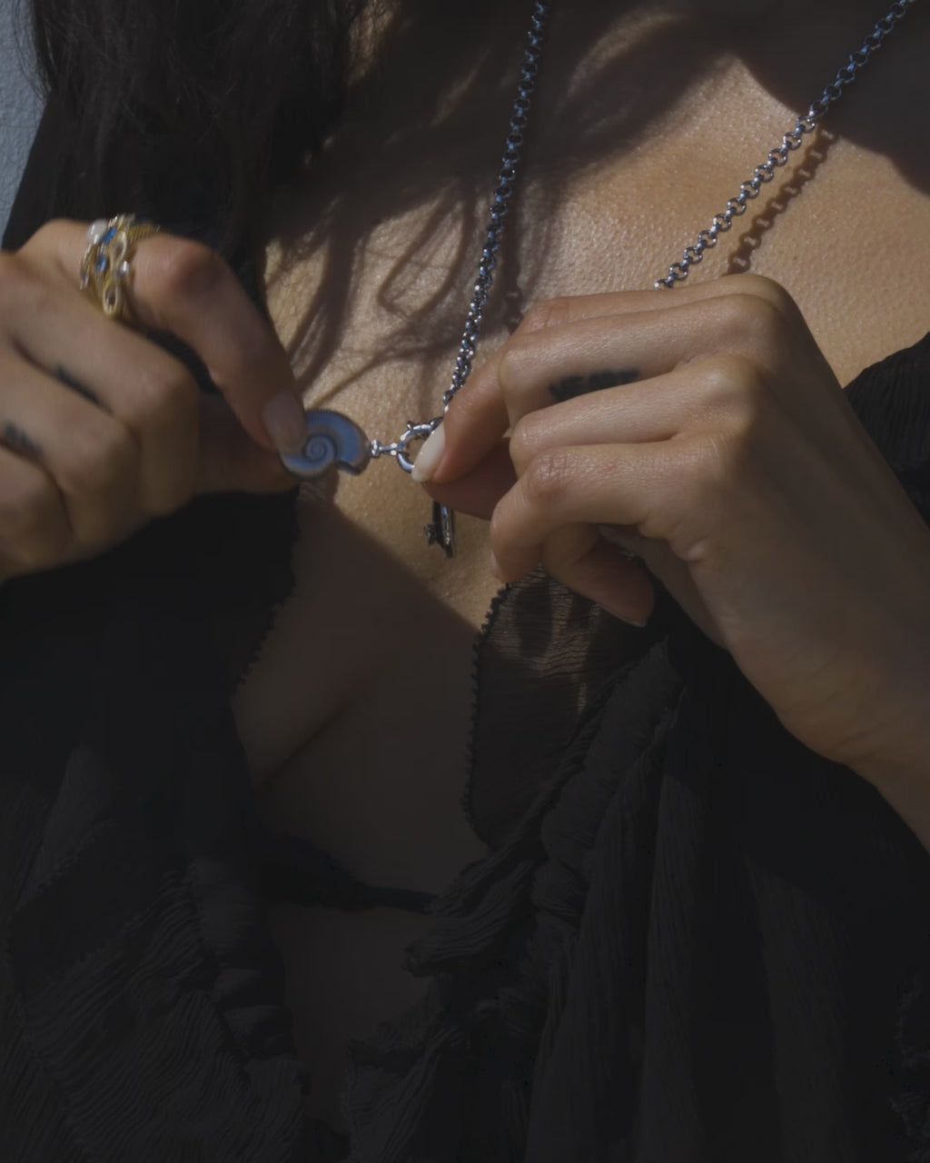 Long Triple Charm Collector Necklace