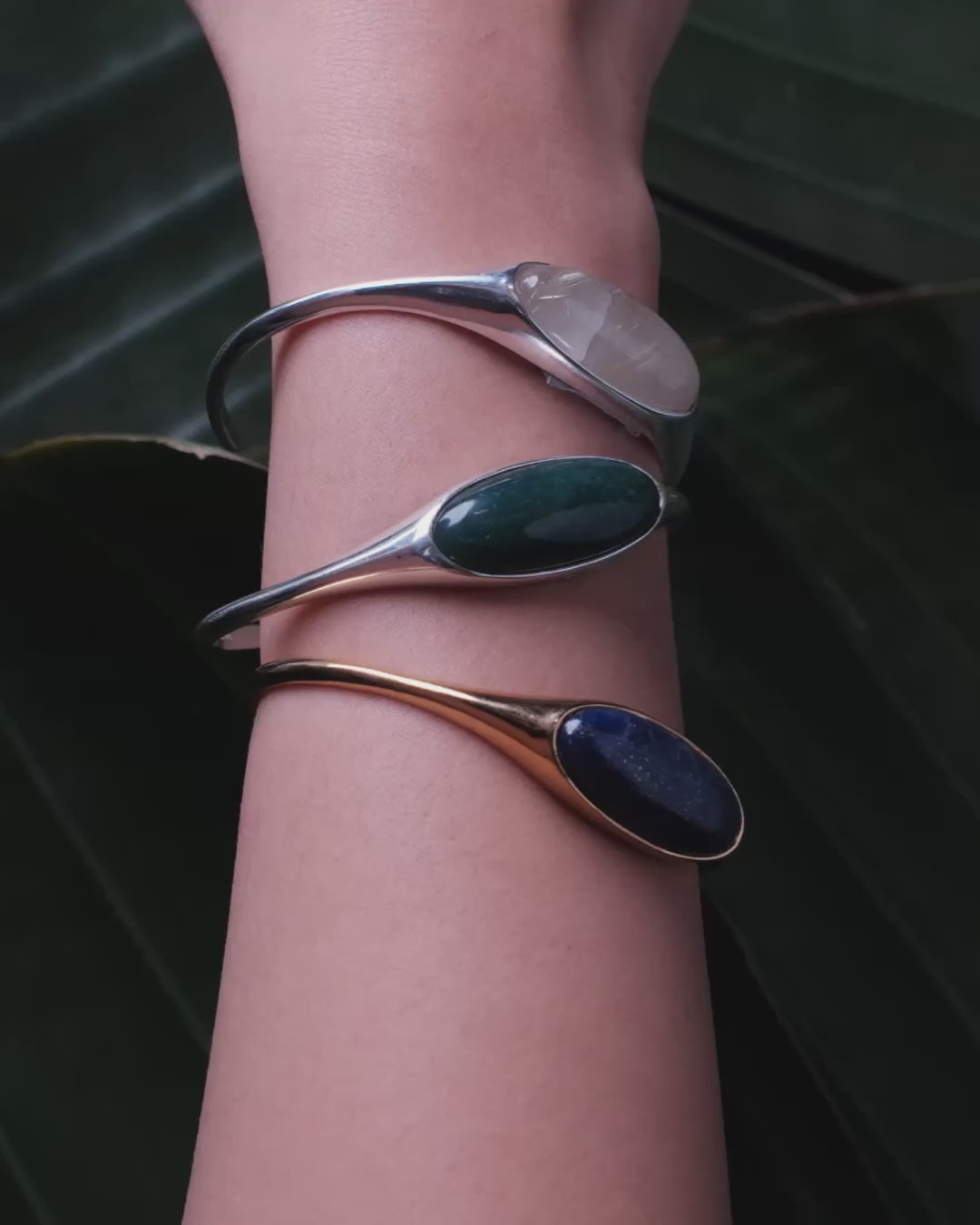 Gemstone Cabochon Stacking Cuff
