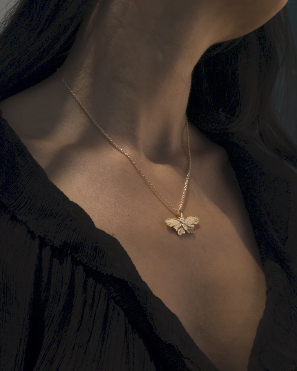 Moonstone Moth Pendant