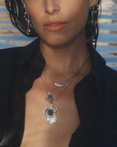 Sun & Moon Black Mother of Pearl Amulet