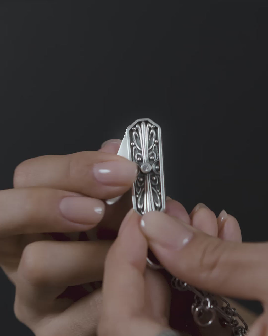 Triple Moon Pocket Knife Necklace