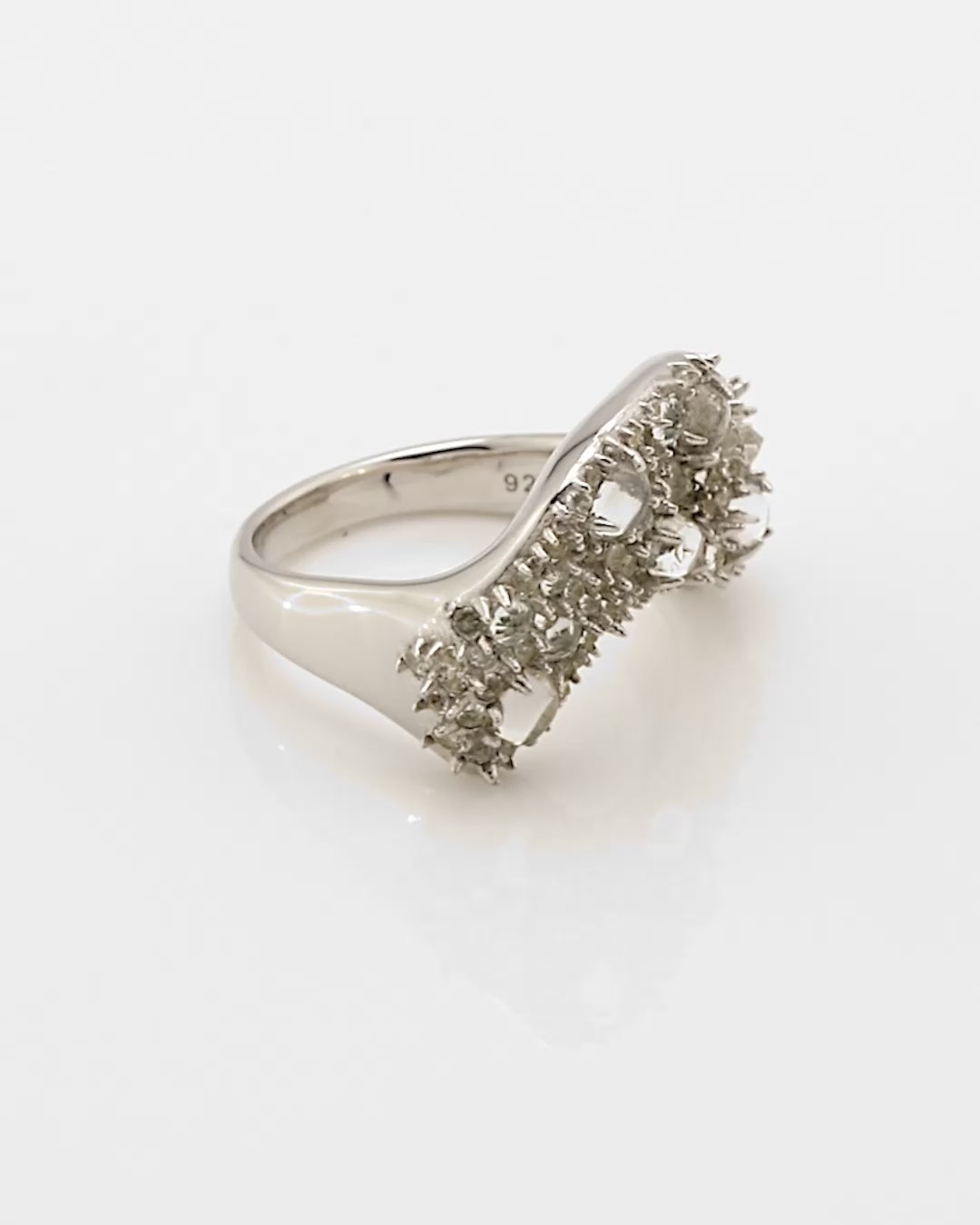 Awe Inspired Rings Encrusted Wavy Ring