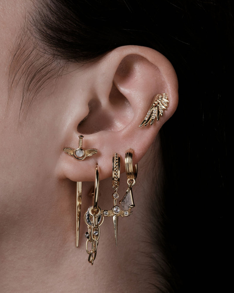 Awe Inspired Earrings Flying Dagger Studs