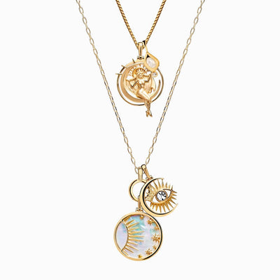 Awe Inspired Necklaces 14K Yellow Gold Vermeil To The Moon And Back Necklace Set