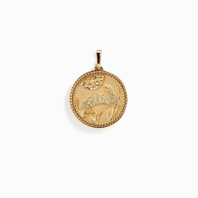 Awe Inspired Vault 14K Yellow Gold Vermeil / Standard Moon Rabbit Pendant